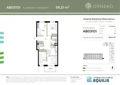 4 pokoje, mieszkanie 59,21 m², piętro 3, oferta nr AC03101, Orneko, Warszawa, Białołęka, ul. Cieślewskich / Ornecka