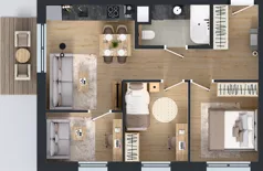 4 pokoje, mieszkanie 50,37 m², piętro 2, oferta nr AA0228, Orneko, Warszawa, Białołęka, ul. Cieślewskich / Ornecka