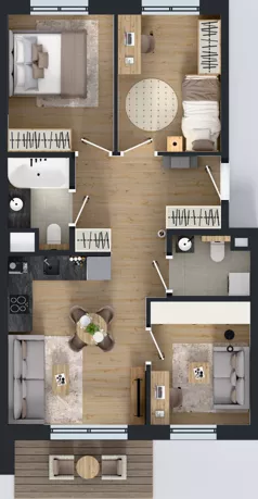 4 pokoje, mieszkanie 59,21 m², piętro 2, oferta nr AB0278, Orneko, Warszawa, Białołęka, ul. Cieślewskich / Ornecka
