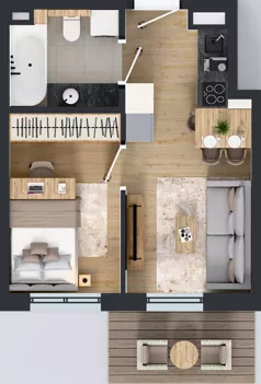 2 pokoje, mieszkanie 26,98 m², piętro 1, oferta nr AC0195, Orneko, Warszawa, Białołęka, ul. Cieślewskich / Ornecka