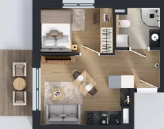 2 pokoje, mieszkanie 25,38 m², piętro 2, oferta nr AC02100, Orneko, Warszawa, Białołęka, ul. Cieślewskich / Ornecka