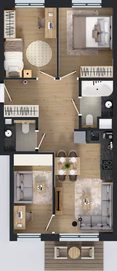 4 pokoje, mieszkanie 59,21 m², piętro 2, oferta nr AC0297, Orneko, Warszawa, Białołęka, ul. Cieślewskich / Ornecka