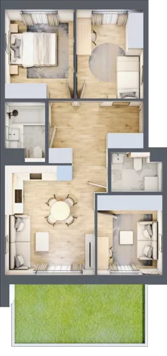 4 pokoje, mieszkanie 59,56 m², parter, oferta nr AB0066, Orneko, Warszawa, Białołęka, ul. Cieślewskich / Ornecka