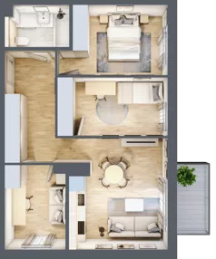 4 pokoje, mieszkanie 57,66 m², piętro 1, oferta nr AA0115, Orneko, Warszawa, Białołęka, ul. Cieślewskich / Ornecka
