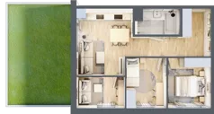 4 pokoje, mieszkanie 50,37 m², parter, oferta nr AA0004, Orneko, Warszawa, Białołęka, ul. Cieślewskich / Ornecka