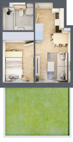 2 pokoje, mieszkanie 26,98 m², parter, oferta nr AC0092, Orneko, Warszawa, Białołęka, ul. Cieślewskich / Ornecka