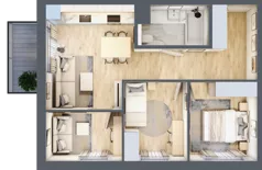 4 pokoje, mieszkanie 50,37 m², piętro 1, oferta nr AA0116, Orneko, Warszawa, Białołęka, ul. Cieślewskich / Ornecka