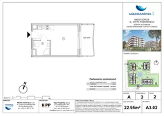 1 pokój, lokal inwestycyjny 22,95 m², piętro 2, oferta nr A3.02, Aquamarina 3, Międzyzdroje, ul. Gryfa Pomorskiego 80 b