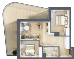 3 pokoje, lokal inwestycyjny 53,98 m², piętro 1, oferta nr C2.04, Aquamarina 3, Międzyzdroje, ul. Gryfa Pomorskiego 80 b