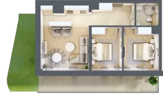 3 pokoje, lokal inwestycyjny 58,34 m², parter, oferta nr D1.02, Aquamarina 3, Międzyzdroje, ul. Gryfa Pomorskiego 80 b