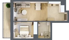 2 pokoje, lokal inwestycyjny 42,27 m², piętro 1, oferta nr D2.07, Aquamarina 3, Międzyzdroje, ul. Gryfa Pomorskiego 80 b