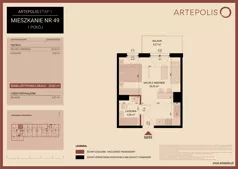 1 pokój, mieszkanie 30,63 m², piętro 6, oferta nr 06.MB49, Artepolis, Łódź, Polesie, Stare Polesie, ul. Kasprzaka 1