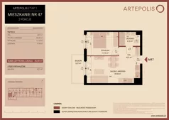 2 pokoje, mieszkanie 39,69 m², piętro 6, oferta nr 06.MB47, Artepolis, Łódź, Polesie, Stare Polesie, ul. Kasprzaka 1