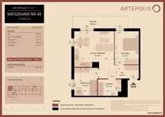 3 pokoje, mieszkanie 59,06 m², piętro 6, oferta nr 06.MB48, Artepolis, Łódź, Polesie, Stare Polesie, ul. Kasprzaka 1