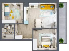 3 pokoje, mieszkanie 55,08 m², piętro 2, oferta nr 02.MB75, Artepolis, Łódź, Polesie, Stare Polesie, ul. Kasprzaka 1
