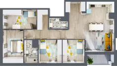 5 pokoi, mieszkanie 95,91 m², piętro 8, oferta nr 08.MB62, Artepolis, Łódź, Polesie, Stare Polesie, ul. Kasprzaka 1