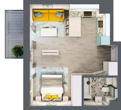 1 pokój, mieszkanie 37,30 m², piętro 2, oferta nr 02.MB80, Artepolis, Łódź, Polesie, Stare Polesie, ul. Kasprzaka 1