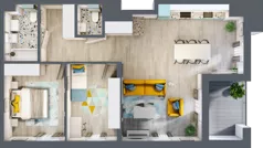 3 pokoje, mieszkanie 71,86 m², piętro 8, oferta nr 08.MB108, Artepolis, Łódź, Polesie, Stare Polesie, ul. Kasprzaka 1