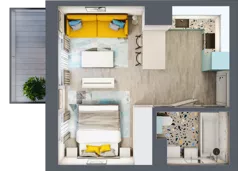 1 pokój, mieszkanie 30,00 m², piętro 1, oferta nr 01.MB04, Artepolis, Łódź, Polesie, Stare Polesie, ul. Kasprzaka 1