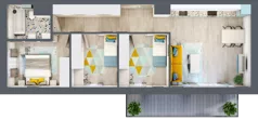 4 pokoje, mieszkanie 69,05 m², piętro 2, oferta nr 02.MB10, Artepolis, Łódź, Polesie, Stare Polesie, ul. Kasprzaka 1