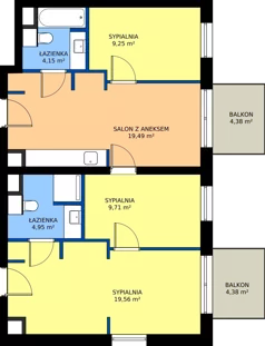 4 pokoje, apartament 67,11 m², piętro 2, oferta nr 15, RZ21, Warszawa, Wilanów, ul. Aleja Rzeczypospolitej 21 