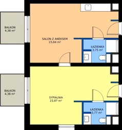 2 pokoje, apartament 55,03 m², piętro 2, oferta nr 16, RZ21, Warszawa, Wilanów, ul. Aleja Rzeczypospolitej 21 