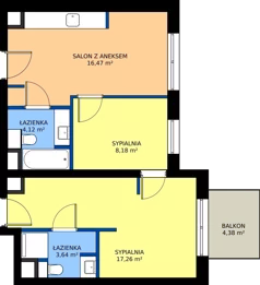 3 pokoje, apartament 49,67 m², piętro 3, oferta nr 19, RZ21, Warszawa, Wilanów, ul. Aleja Rzeczypospolitej 21 
