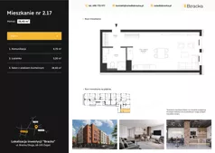 1 pokój, mieszkanie 38,40 m², piętro 1, oferta nr 2.17, Osiedle Bracka, Żagań, ul. Bracka