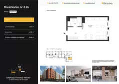 1 pokój, mieszkanie 30,60 m², piętro 2, oferta nr 3.16, Osiedle Bracka, Żagań, ul. Bracka
