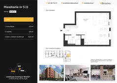 1 pokój, mieszkanie 36,40 m², piętro 4, oferta nr 5.11, Osiedle Bracka, Żagań, ul. Bracka