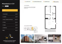 3 pokoje, mieszkanie 57,60 m², piętro 4, oferta nr 5.9, Osiedle Bracka, Żagań, ul. Bracka