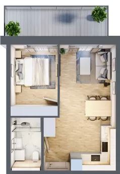2 pokoje, apartament inwestycyjny 35,55 m², piętro 1, oferta nr A.106, Perłowa Przystań Kołobrzeg Etap 2, Kołobrzeg, Osiedle Nr 7 Ogrody, Strefa Uzdrowiska, ul. Kołłątaja