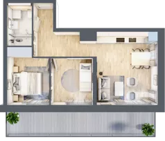 3 pokoje, apartament inwestycyjny 49,24 m², parter, oferta nr A.015, Perłowa Przystań Kołobrzeg Etap 2, Kołobrzeg, Osiedle Nr 7 Ogrody, Strefa Uzdrowiska, ul. Kołłątaja