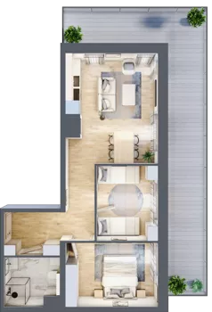 3 pokoje, apartament inwestycyjny 50,43 m², piętro 1, oferta nr A.114, Perłowa Przystań Kołobrzeg Etap 2, Kołobrzeg, Osiedle Nr 7 Ogrody, Strefa Uzdrowiska, ul. Kołłątaja
