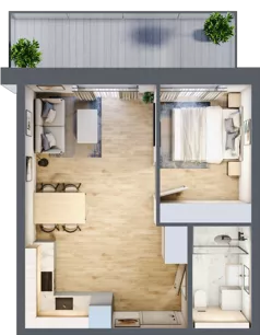 2 pokoje, apartament inwestycyjny 39,51 m², piętro 1, oferta nr A.105, Perłowa Przystań Kołobrzeg Etap 2, Kołobrzeg, Osiedle Nr 7 Ogrody, Strefa Uzdrowiska, ul. Kołłątaja
