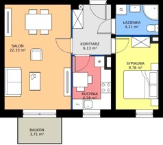 2 pokoje, mieszkanie 48,72 m², piętro 2, oferta nr A/M02/2P, Zielony Brochów 7, Wrocław, Brochów, Krzyki, ul. Indonezyjska