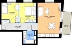 3 pokoje, mieszkanie 58,67 m², piętro 1, oferta nr B3/M01/1P, Zielony Brochów 7, Wrocław, Brochów, Krzyki, ul. Indonezyjska