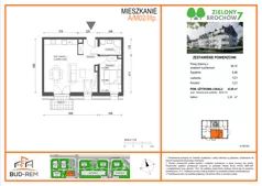 2 pokoje, mieszkanie 43,99 m², piętro 3, oferta nr A/M02/3P, Zielony Brochów 7, Wrocław, Brochów, Krzyki, ul. Indonezyjska