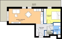 2 pokoje, mieszkanie 49,95 m², piętro 1, oferta nr M5, Stacja Krzywa, Poznań, Górczyn, ul. Krzywa 14