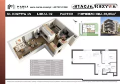 2 pokoje, mieszkanie 49,95 m², parter, oferta nr M2, Stacja Krzywa, Poznań, Górczyn, ul. Krzywa 14