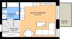 1 pokój, mieszkanie 31,44 m², piętro 1, oferta nr A08, Apartamenty Aqua Marina, Smardzewice, ul. Wodna