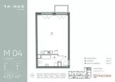 1 pokój, mieszkanie 47,57 m², piętro 1, oferta nr M.4, JA\NAS, Kraków, Podgórze, ul. Kącik 9/Janowa Wola 1