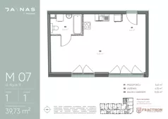 1 pokój, mieszkanie 39,73 m², piętro 1, oferta nr M.7, JA\NAS, Kraków, Podgórze, ul. Kącik 9/Janowa Wola 1