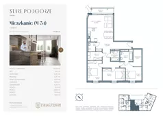 3 pokoje, mieszkanie 116,10 m², piętro 3, oferta nr A.34, Stare Podgórze, Kraków, Podgórze, pl. Emila Serkowskiego/ul. Kalwaryjska