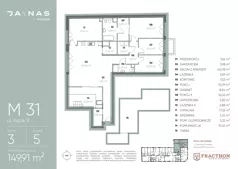 5 pokoi, mieszkanie 149,91 m², piętro 3, oferta nr M.31, JA\NAS, Kraków, Podgórze, ul. Kącik 9/Janowa Wola 1