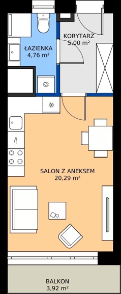 1 pokój, mieszkanie 30,05 m², piętro 2, oferta nr 11, Buraczana 27, Wrocław, Klecina, ul. Buraczana 27