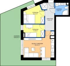3 pokoje, mieszkanie 49,68 m², parter, oferta nr 1, Buraczana 27, Wrocław, Klecina, ul. Buraczana 27
