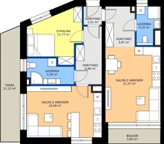 3 pokoje, mieszkanie 76,42 m², piętro 2, oferta nr 12, Buraczana 27, Wrocław, Klecina, ul. Buraczana 27