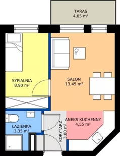 2 pokoje, mieszkanie 33,25 m², piętro 1, oferta nr B-11, Imaginarium II - Etap B, Nowy Dwór Mazowiecki, ul. Saperów