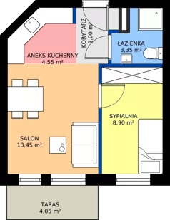 2 pokoje, mieszkanie 33,25 m², piętro 1, oferta nr B-15, Imaginarium II - Etap B, Nowy Dwór Mazowiecki, ul. Saperów